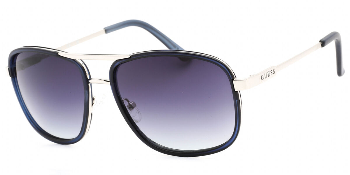 Guess GF0216 92W Sunglasses in Navy Blue/Silver | SmartBuyGlasses USA