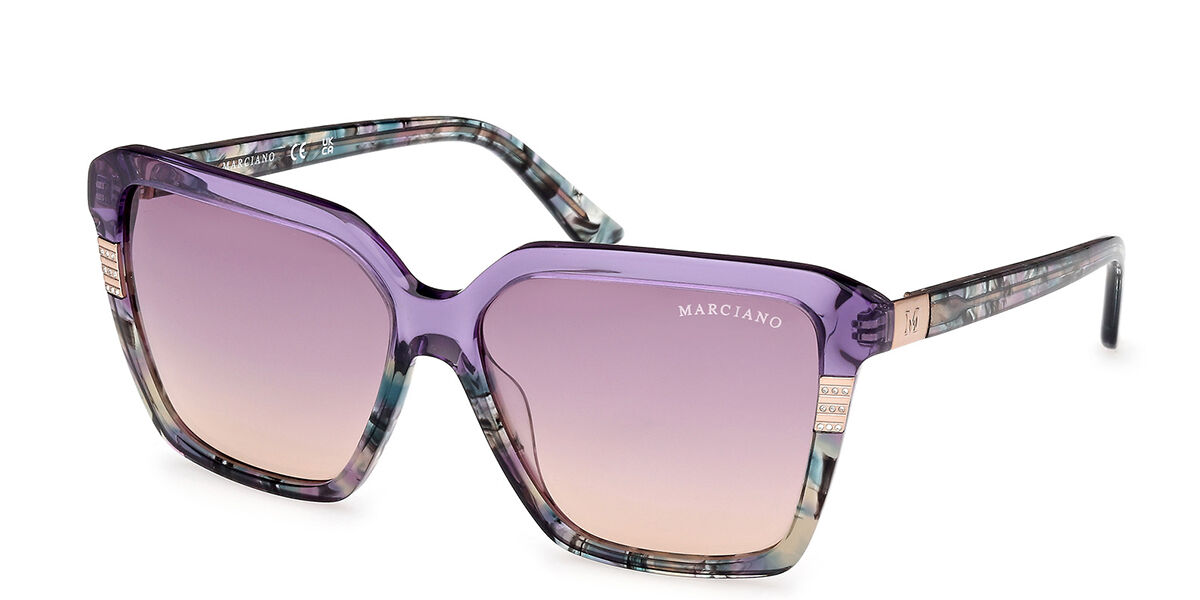 Guess GM00009 81Z Sunglasses Transparent Shiny Violet/Tortoise ...
