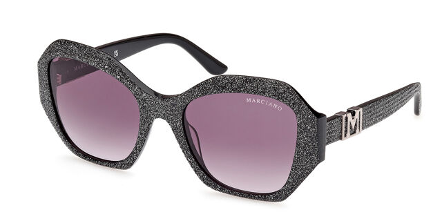 Guess GM00007 01B Geometric Glitter Black Sunglasses  display picture 2