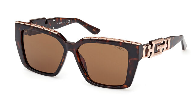 Guess GU7915 52E Cat Eye Dark Tortoise Top Gold Sunglasses 