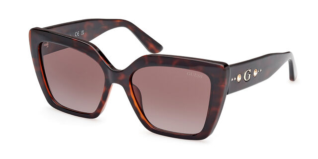 Guess Women\'s Dark Brown (Turtle) Sunglasses Guess GU7915 52E Cat Eye Dark Tortoise Top Gold Sunglasses  main image 2