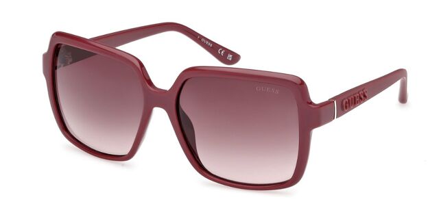 Guess GU00157 69F Square Shiny Burgundy Sunglasses  display picture 1