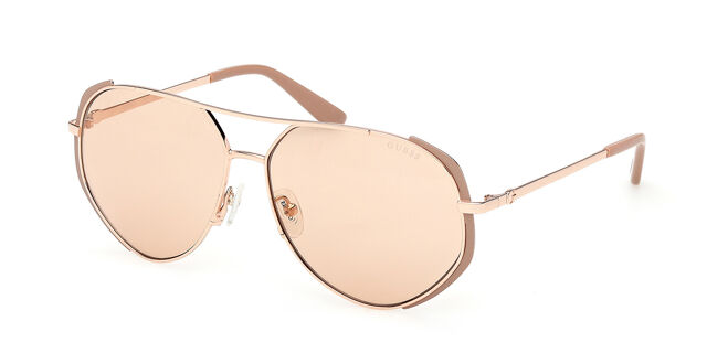 Guess GU00219 58E Pilot Matte Beige Brown/Gold Sunglasses  display picture 2