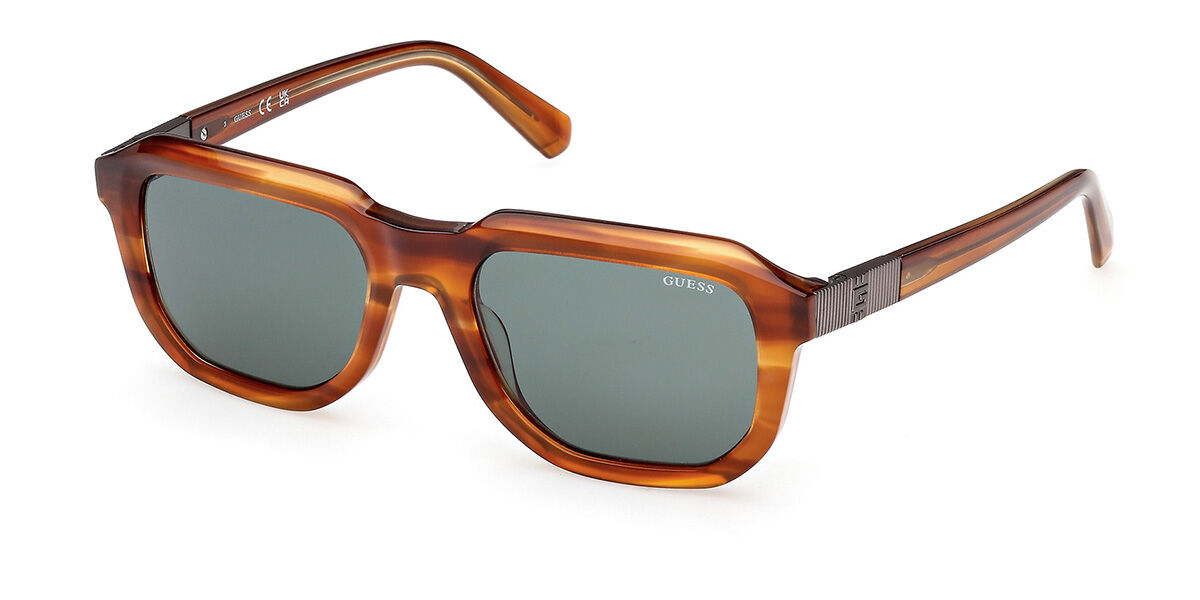 Guess GU00278 47N Rectangle Light Brown/Horn Sunglasses | Vision Direct ...