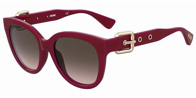 Moschino MOS143/S C9A/HA Oval Burgundy Sunglasses  display picture 2