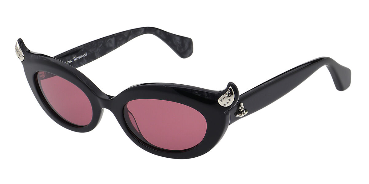 Vivienne Westwood VW5099 001 Oval Shiny Black Sunglasses ...