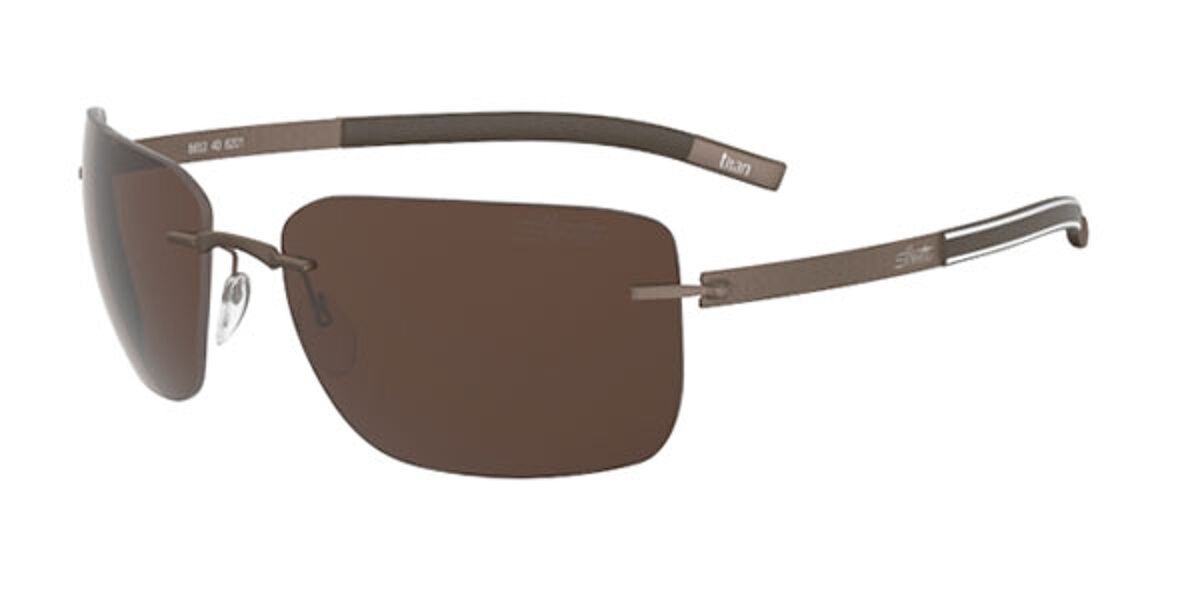 Silhouette TROPHY 8664 Polarized 6201 Sunglasses Brown | VisionDirect ...