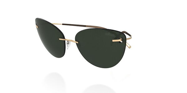 New Silhouette Sunglasses TMA ICON 8154 6205 Gold/Green For Women 