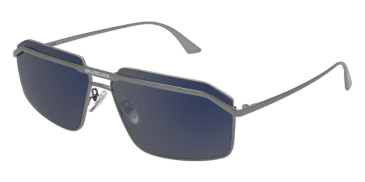 Balenciaga BB0139S Asian Fit 002 Sunglasses in Ruthenium Grey