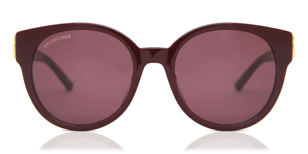 Balenciaga BB0134SA Asian Fit 004 Sunglasses Burgundy Red