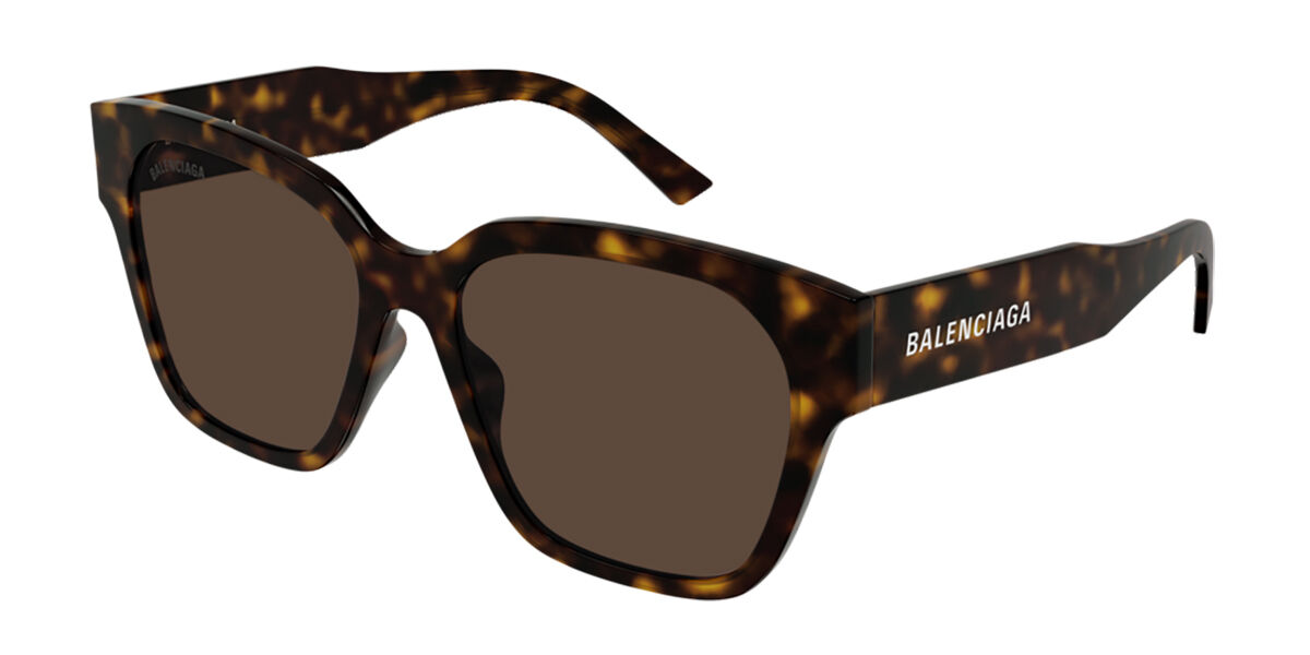 Balenciaga BB0215SA Asian Fit 002 Sunglasses in Shiny Dark Havana