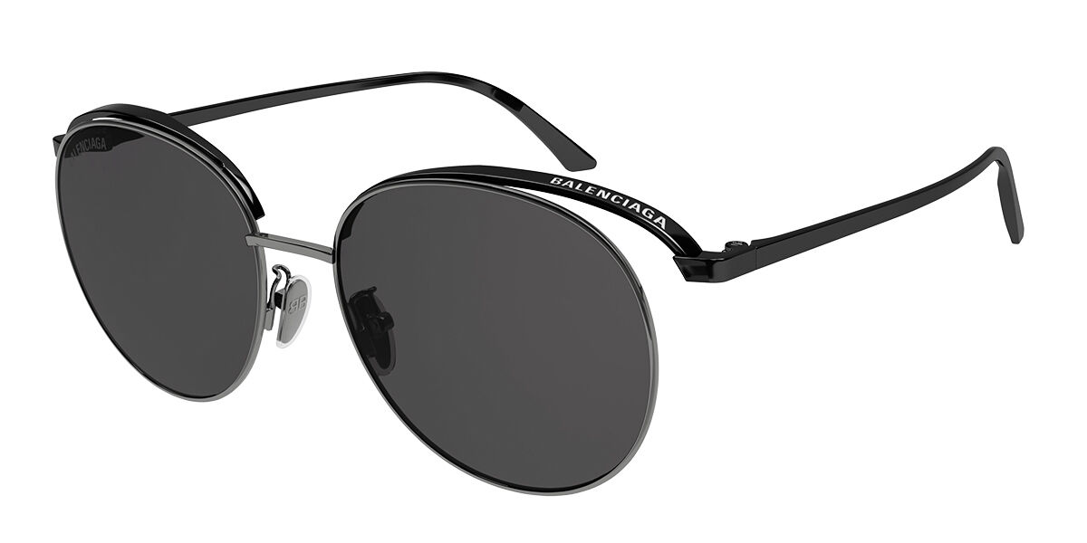 Balenciaga BB0163S Asian Fit 001 Sunglasses in Gunmetal