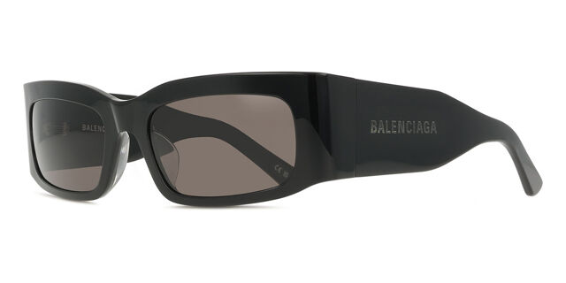 Balenciaga BB0328S Asian Fit 001 Rectangle Black Sunglasses  display picture 2