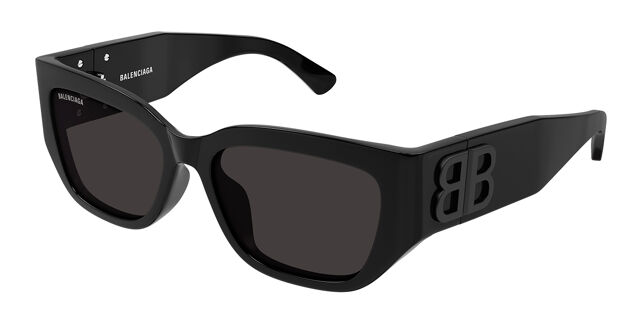 Balenciaga BB0361SK Asian Fit 001 Rectangle Black Sunglasses  display picture 3