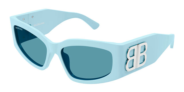 Balenciaga BB0321S Asian Fit 014 Rectangle Blue Sunglasses  display picture 3