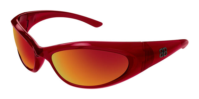 Balenciaga BB0384S 005 Wraparound Red Sunglasses  display picture 3