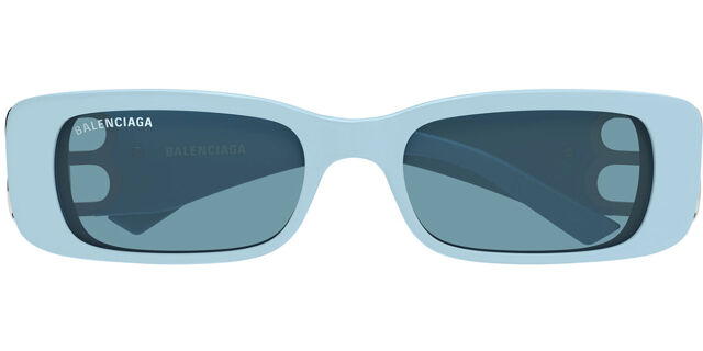 Balenciaga BB0096S 025 Rectangle Light Blue Sunglasses 