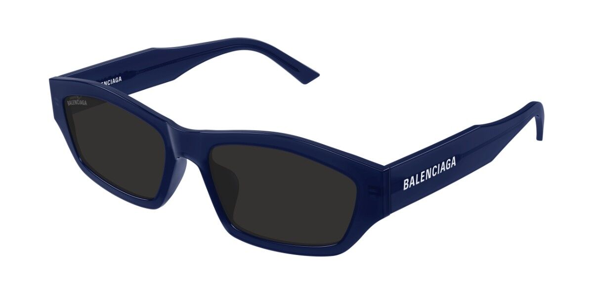 Balenciaga BB0448SK Asian Fit 004 57 Blåa Solglasögon Män