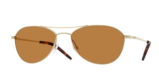 Oliver Peoples Gold and Orange Sunglasses Oliver Peoples Aero II with Gold frame and Cognac lenses  main image 2