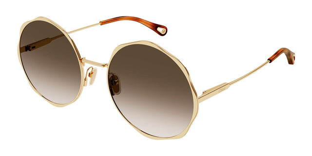 Chloé CH0184S 002 Geometric Gold Sunglasses | SmartBuyGlasses US display picture 3
