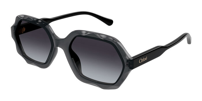 Chloé CH0227S 004 Geometric Transparent Orange Sunglasses  display picture 1