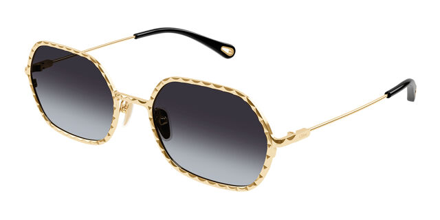 Chloé CH0231S 001 Geometric Gold Sunglasses | SmartBuyGlasses US display picture 2