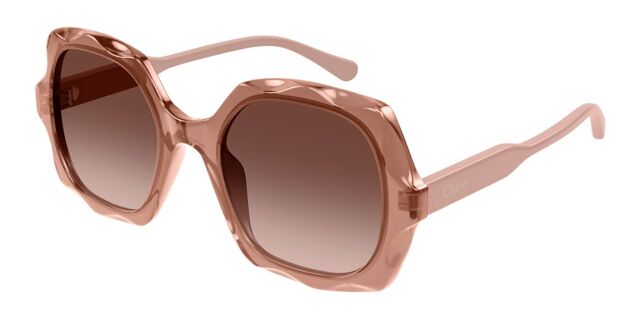 Chloé CH0226S 003 Geometric Transparent Brown Sunglasses  display picture 1