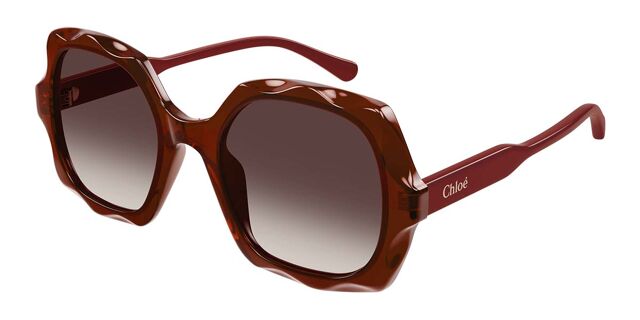 Chloé CH0226S 006 Geometric Red Sunglasses | SmartBuyGlasses US display picture 2