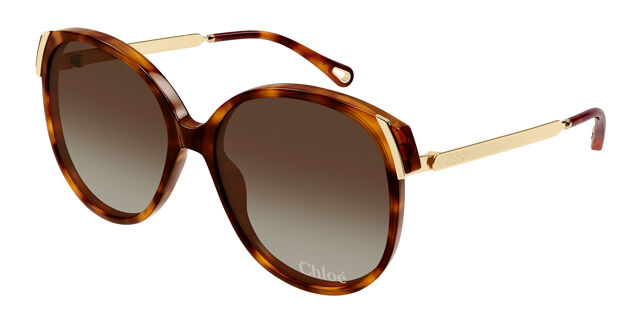 Chloé CH0285S 002 Oval Tortoise Sunglasses | SmartBuyGlasses US display picture 3