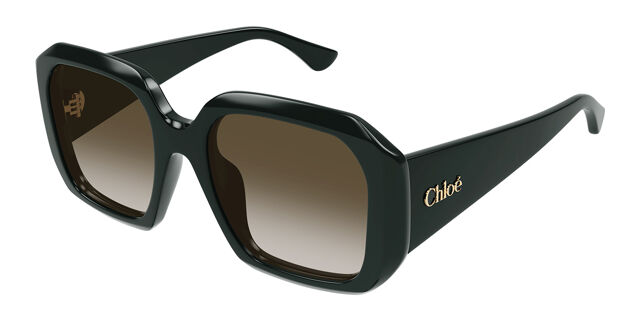 Elegant Green Sunglasses Chloe Chloé CH0105S M (55 - 18) with Green lenses and Tortoise  main image 3