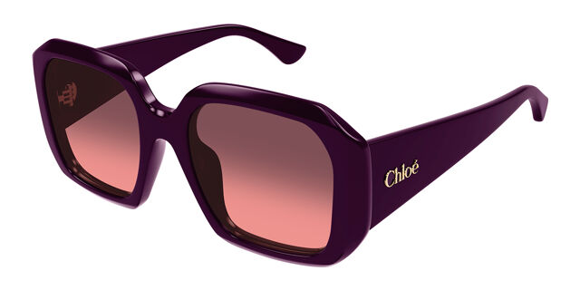 Chloé CH0300S Asian Fit 004 Square Burgundy Sunglasses  display picture 3