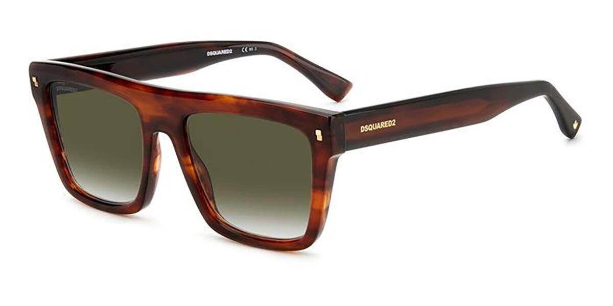 Dsquared2 D2 0051/s Ex4/9k Men's Sunglasses Brown Size 54 In Dark Brown Horn