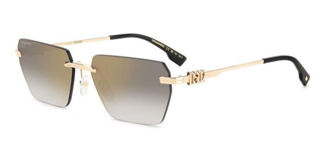 Dsquared2 D2 0102/S RHL/FQ Geometric Gold Sunglasses  display picture 2
