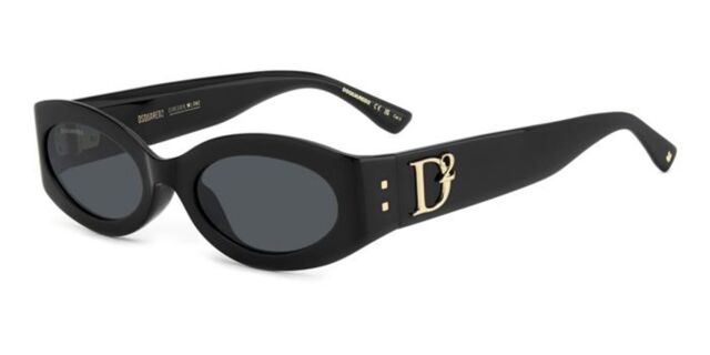Dsquared2 D2 0150/G/S Asian Fit 807/IR Oval Black Sunglasses  display picture 1