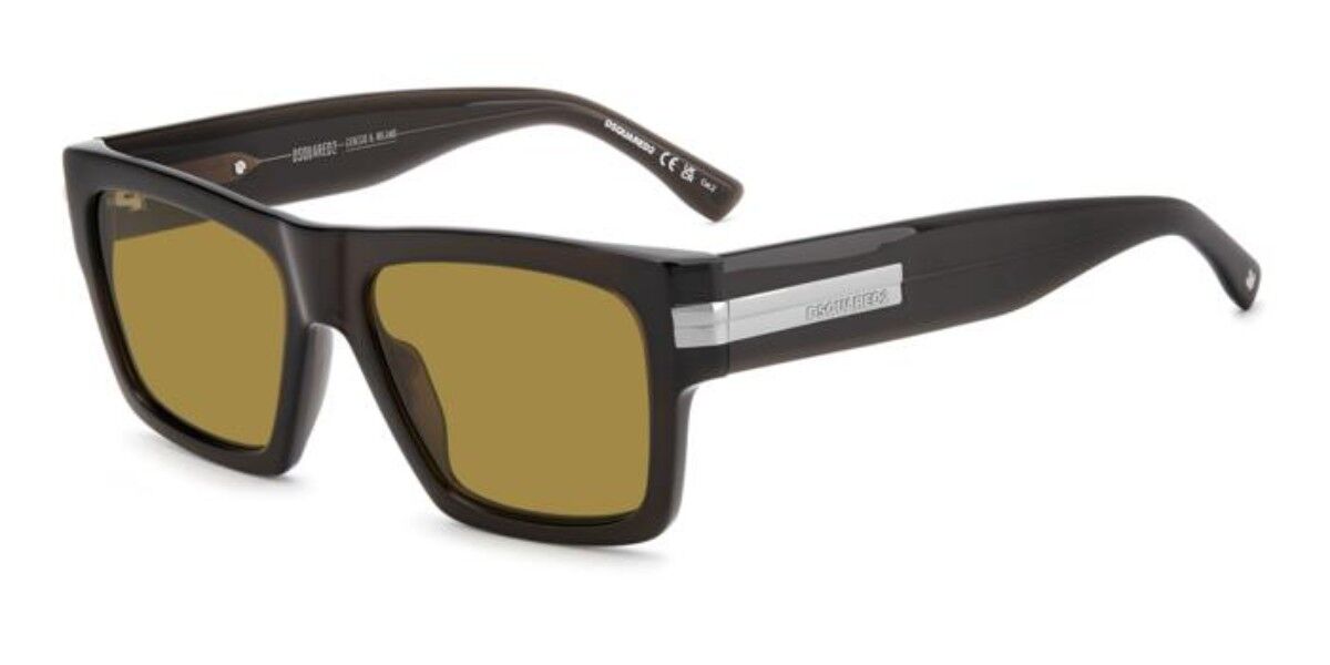 Dsquared2 Męski Shiny Dark Brown Dsquaczerwone2 D2 0198/S 09Q/70 55 Meskie Okulary Przeciwsloneczne