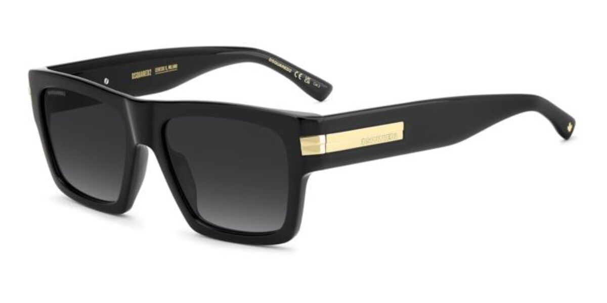 Dsquared2 Męski Czarny Dsquaczerwone2 D2 0198/S 807/9O 55 Meskie Okulary Przeciwsloneczne