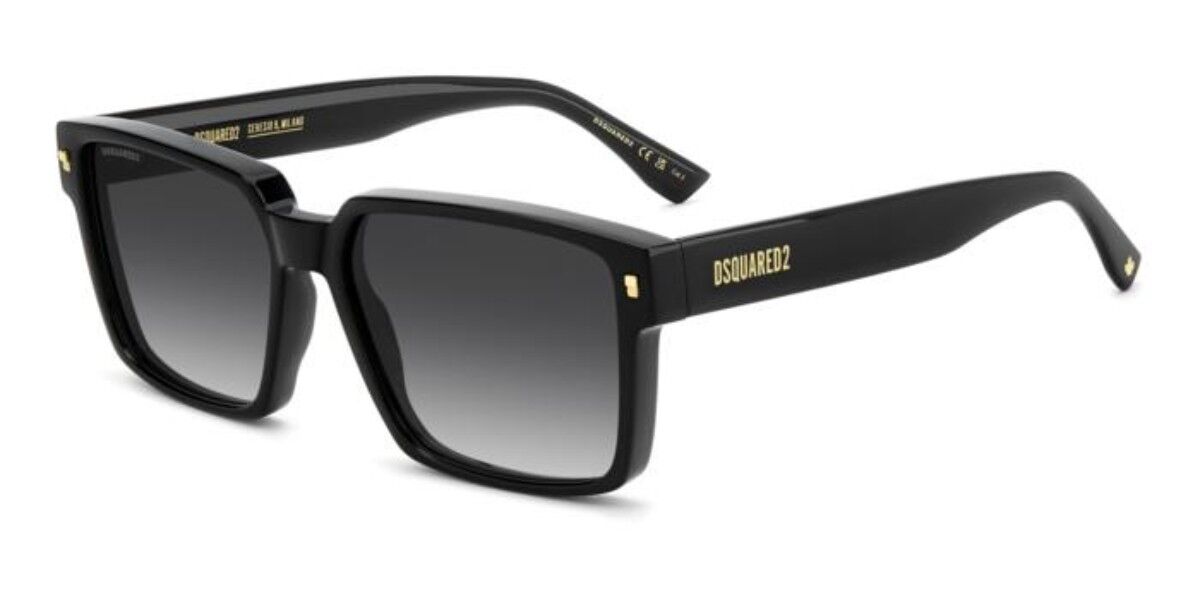 Dsquared2 Męski Czarny Dsquaczerwone2 D2 0202/G/S Azjatycki Krój 807/9O 58 Meskie Okulary Przeciwsloneczne