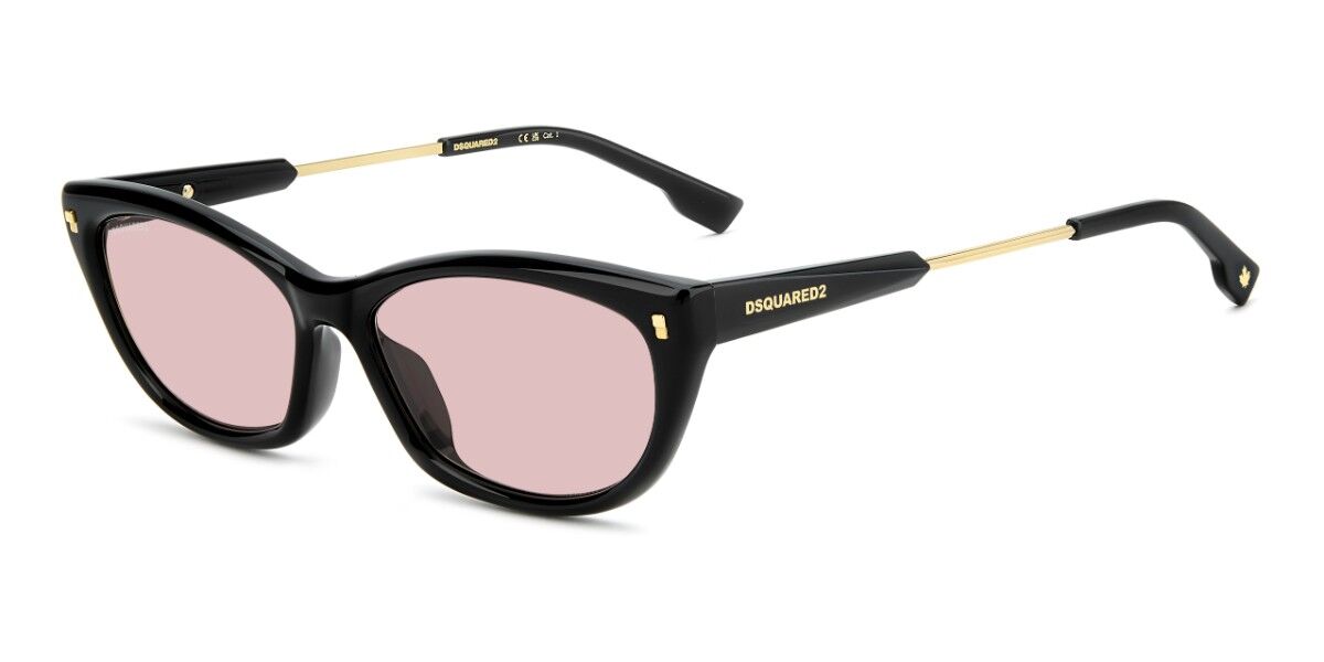 Dsquared2 D2 0209/G/S Asian Fit 3H2/U1 57 Svarta Solglas&ouml;gon Kvinna