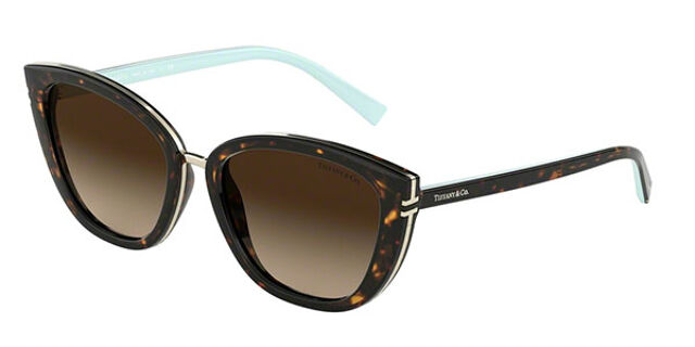 Tiffany & Co. TF4152 Brown Acetate Cat Eye Sunglasses Gold Tone Tortoise Shell Tiffany & Co. TF4152 Brown Acetate Cat Eye Sunglasses Gold  main image 4
