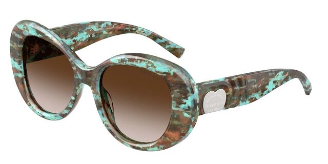 Tiffany’s Stylish Green Sunglasses Tiffany & Co. TF4240U 843371 Rectangle Striped Khaki Green  main image 3