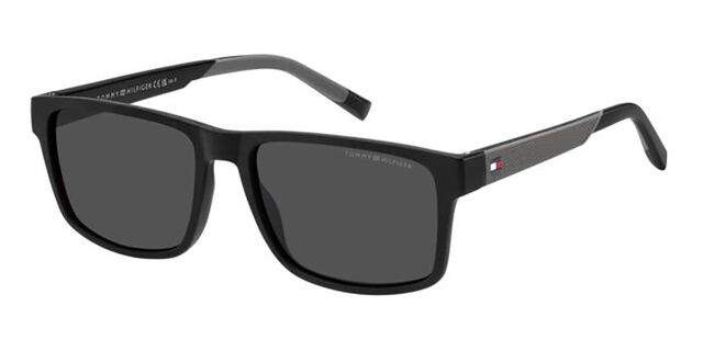Tommy Hilfiger TH 2142/S 08A/IR Rectangle Black Sunglasses  display picture 1