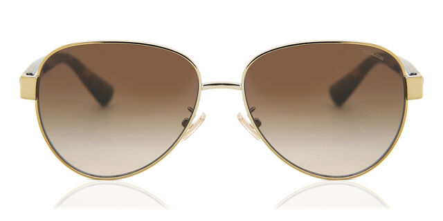 Coach HC7111 L1128 900513 Oval Shiny Light Gold Sunglasses  display picture 3