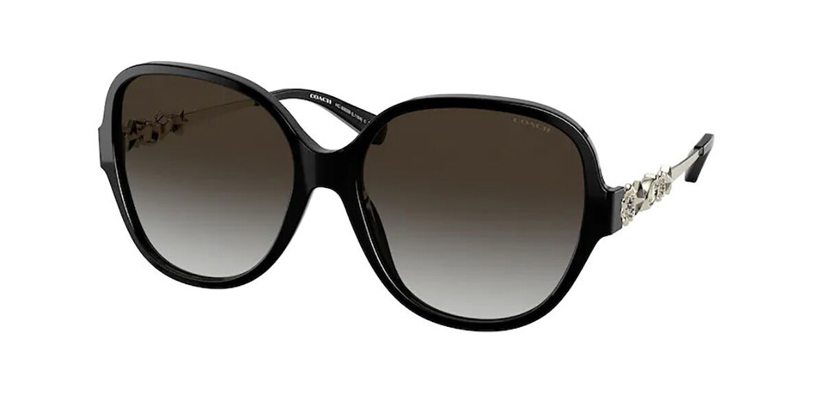 Coach HC8303B 50028G Sunglasses in Solid Black | SmartBuyGlasses USA