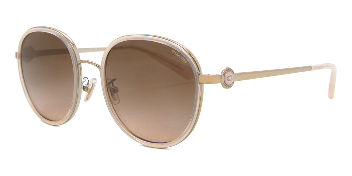 COACH outlet HC7120 93678D Square Rose Gold Navy Pink Peach Grad 55 Women's Sunglasses