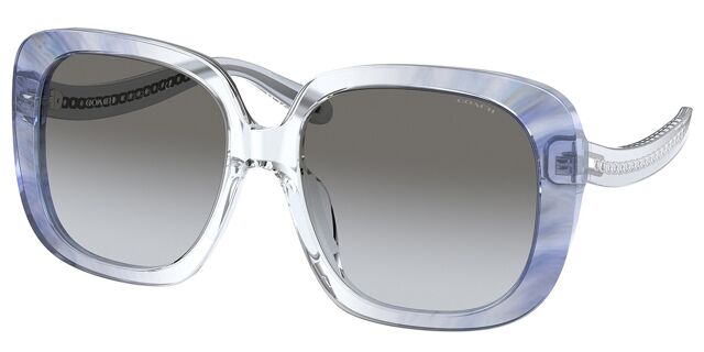 Coach Blue and Gray Oversized Sunglasses Coach HC8408U CW195 M (55 - 17) with Blue lenses and Blue  main image 2