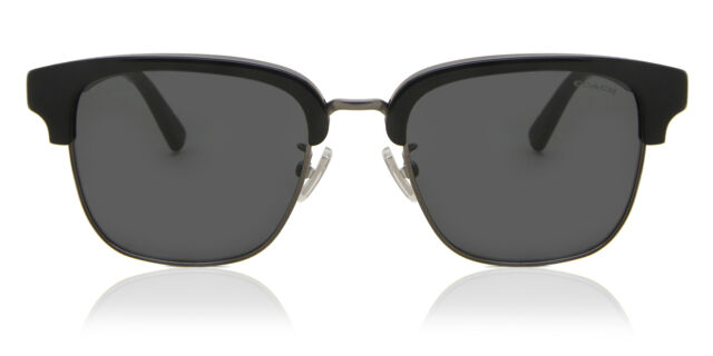 Coach Gunmetal Black Sunglasses Coach HC8412 Black, Gunmetal frame with grey solid lenses  main image 3