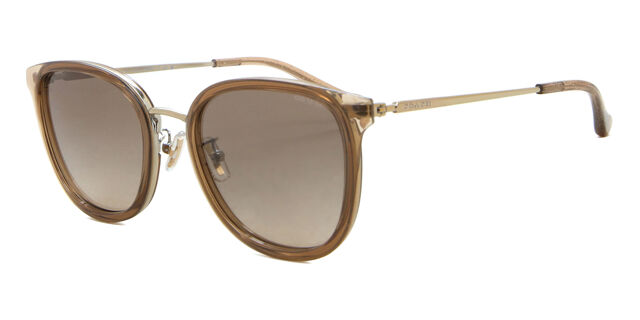 Coach HC7135 C7999 565413 Square Brown Clear Sunglasses 