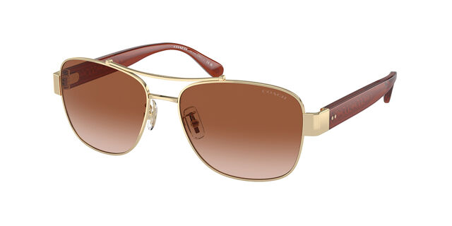 Coach HC7161 CR617 900513 Pilot Bright Light Gold Sunglasses  display picture 3