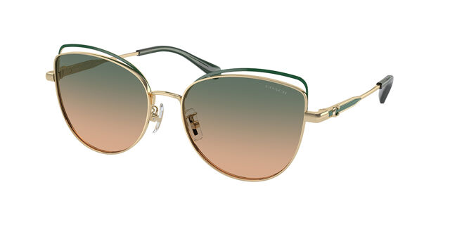 Coach light green Sunglasses Coach HC7172 CW404 XXL (59 - 17) with Green lenses and Gold  main image 2