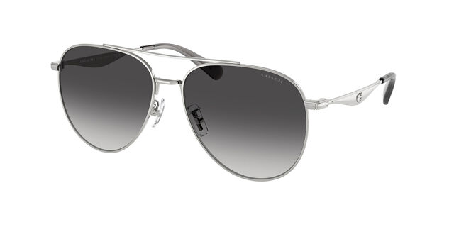 Coach Silver Aviator Sunglasses COACH® Outlet | C Hardware Metal Pilot Sunglasses main image 4